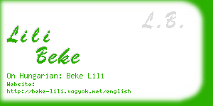 lili beke business card